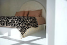 The Aztec Bed Throw - Natural Black in cotton — handmade luxury throw blanket curated by Laiyahome — view 4