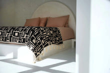 The Aztec Bed Throw - Natural Black in cotton — handmade luxury throw blanket curated by Laiyahome — view 4
