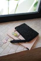 The Black Beaded Wallet in plastic — handmade luxury wallet curated by Laiyahome — view 4