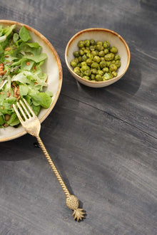 The Pineapple Fork - Gold in brass — handmade luxury table fork curated by Laiyahome — view 4