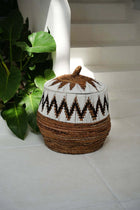 The Little Bay Beach Basket - Natural White - L in palm leaf — handmade luxury storage basket curated by Laiyahome — view 2