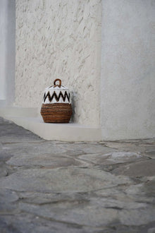 The Little Bay Beach Basket - Natural White - S in palm leaf — handmade luxury storage basket curated by Laiyahome — view 2