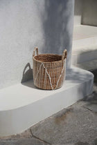 The Straight Stitched Macrame Basket - L in cotton — handmade luxury storage basket curated by Laiyahome — view 4