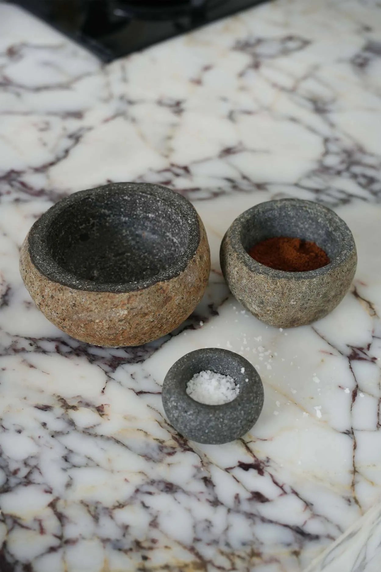 The River Stone Bowl - Black - S in stone — handmade luxury bowl curated by Laiyahome — view 4