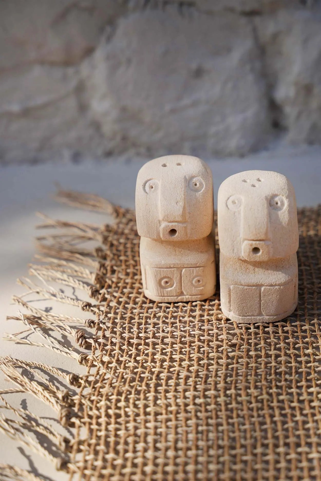 The Salt & Pepper Sumba in stone — handmade luxury salt and pepper set curated by Laiyahome — view 4
