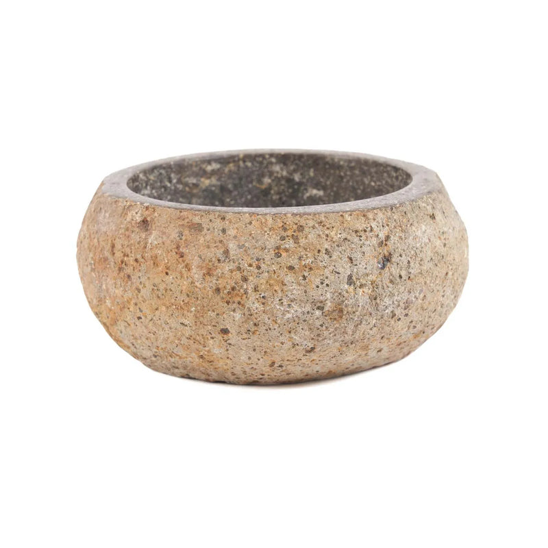 The River Stone Bowl - Black - M in stone — handmade luxury bowl curated by Laiyahome