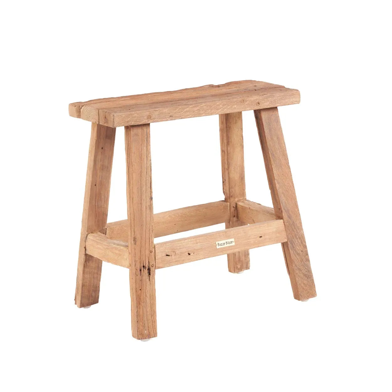 The Fab Rustic Stool - Natural in wood — handmade luxury stool curated by Laiyahome — view 3