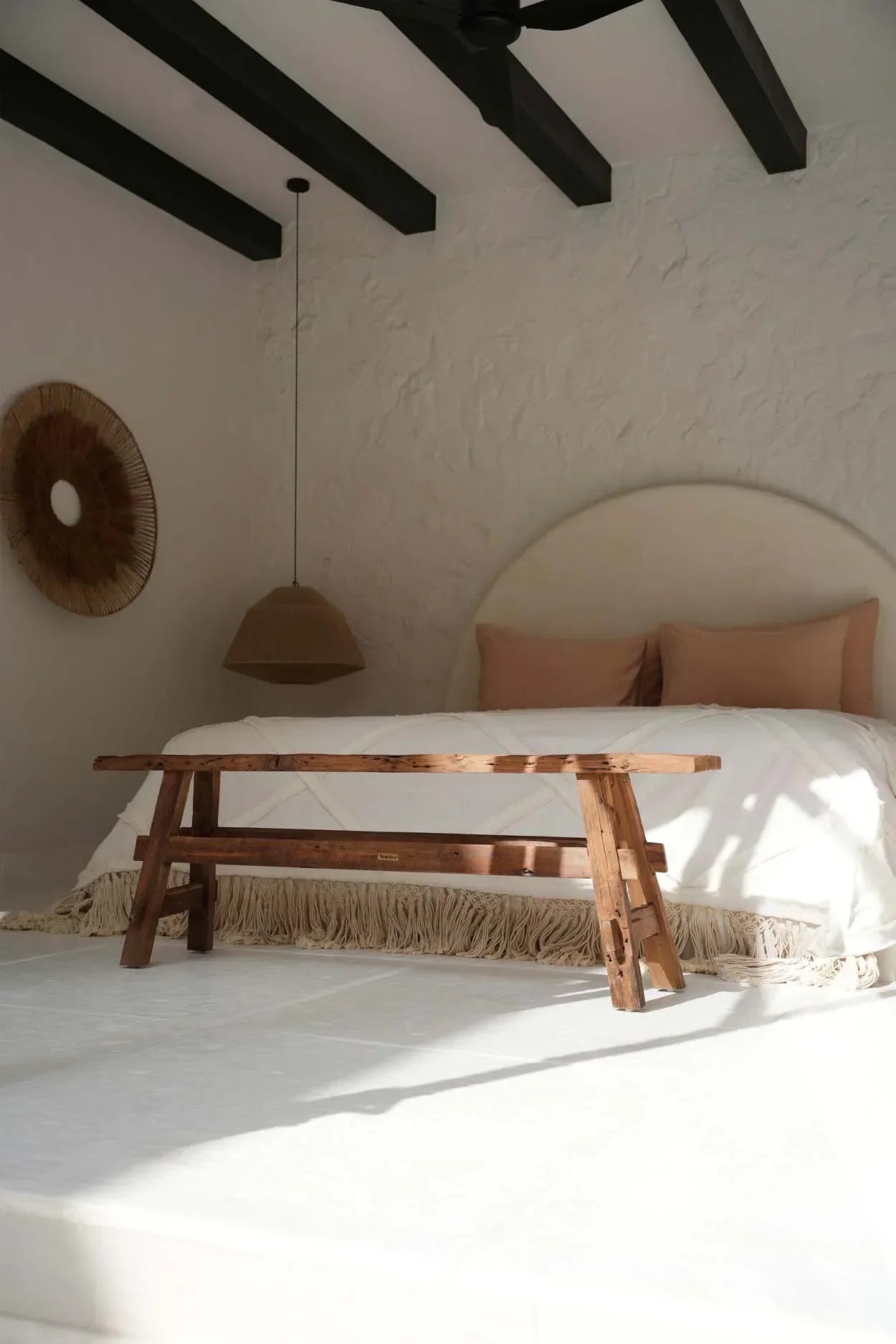The Beauteous Rustic Bench - Natural in wood — handmade luxury bench curated by Laiyahome — view 4