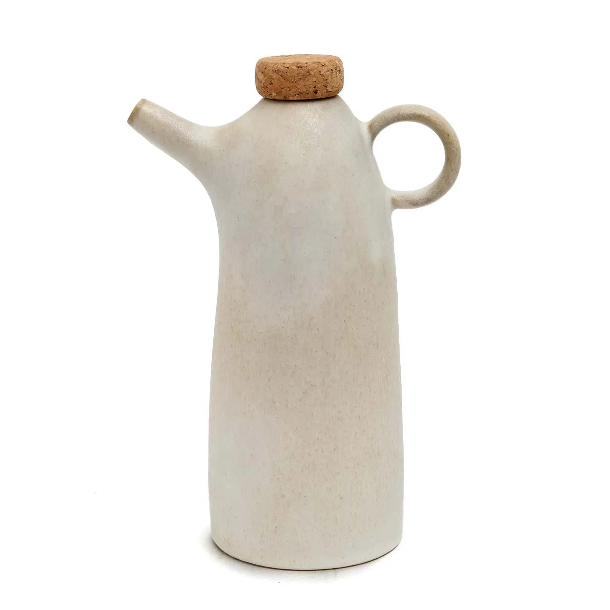 The Olive Oil Bottle N°78 - White in ceramic — handmade luxury storage jar curated by Laiyahome — view 3
