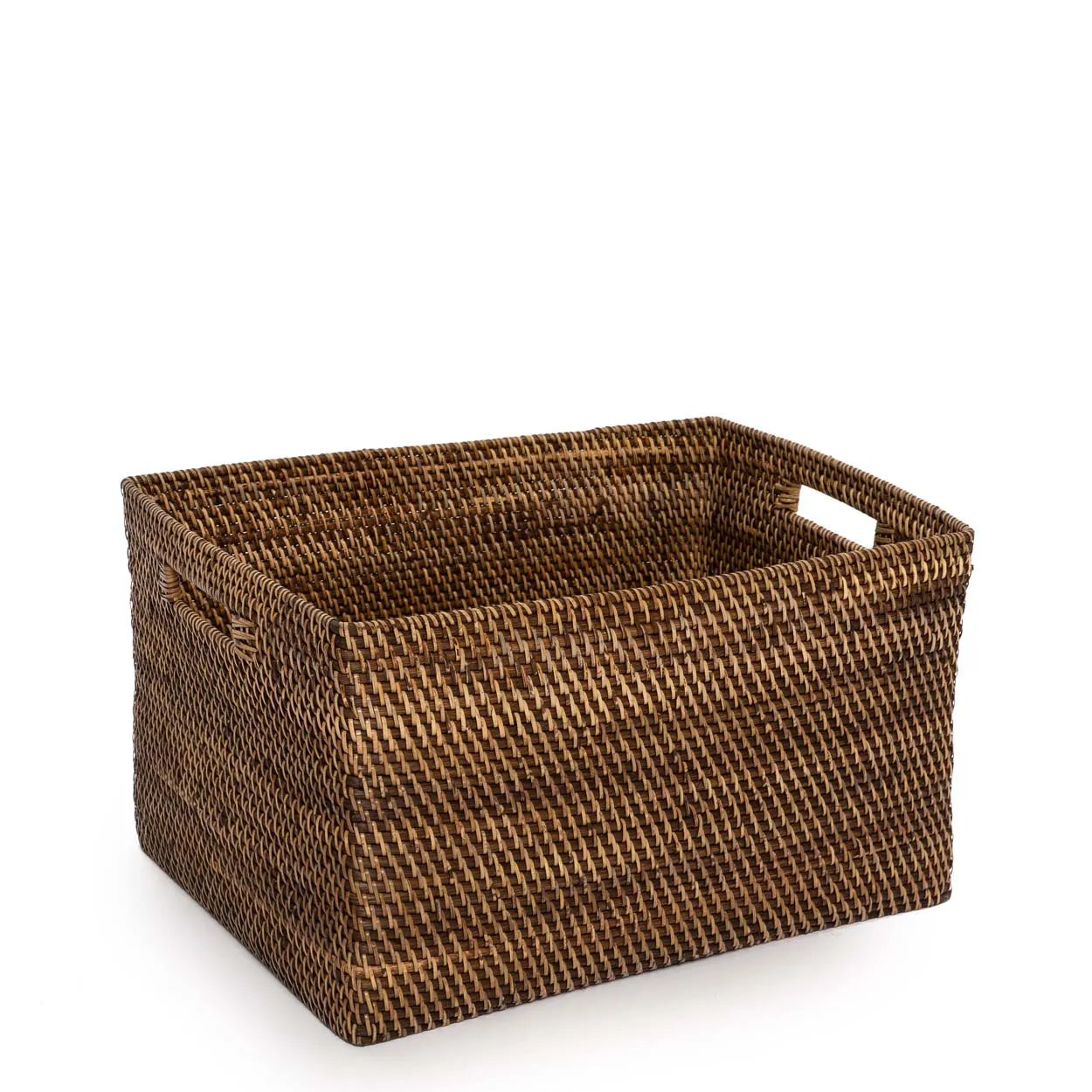 The Colonial Magazine Basket - Natural Brown - XL in rattan — handmade luxury storage basket curated by Laiyahome