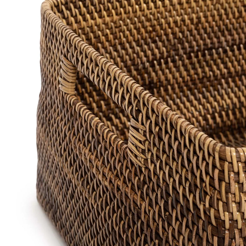 The Colonial Magazine Basket - Natural Brown - M in rattan — handmade luxury storage basket curated by Laiyahome — view 2