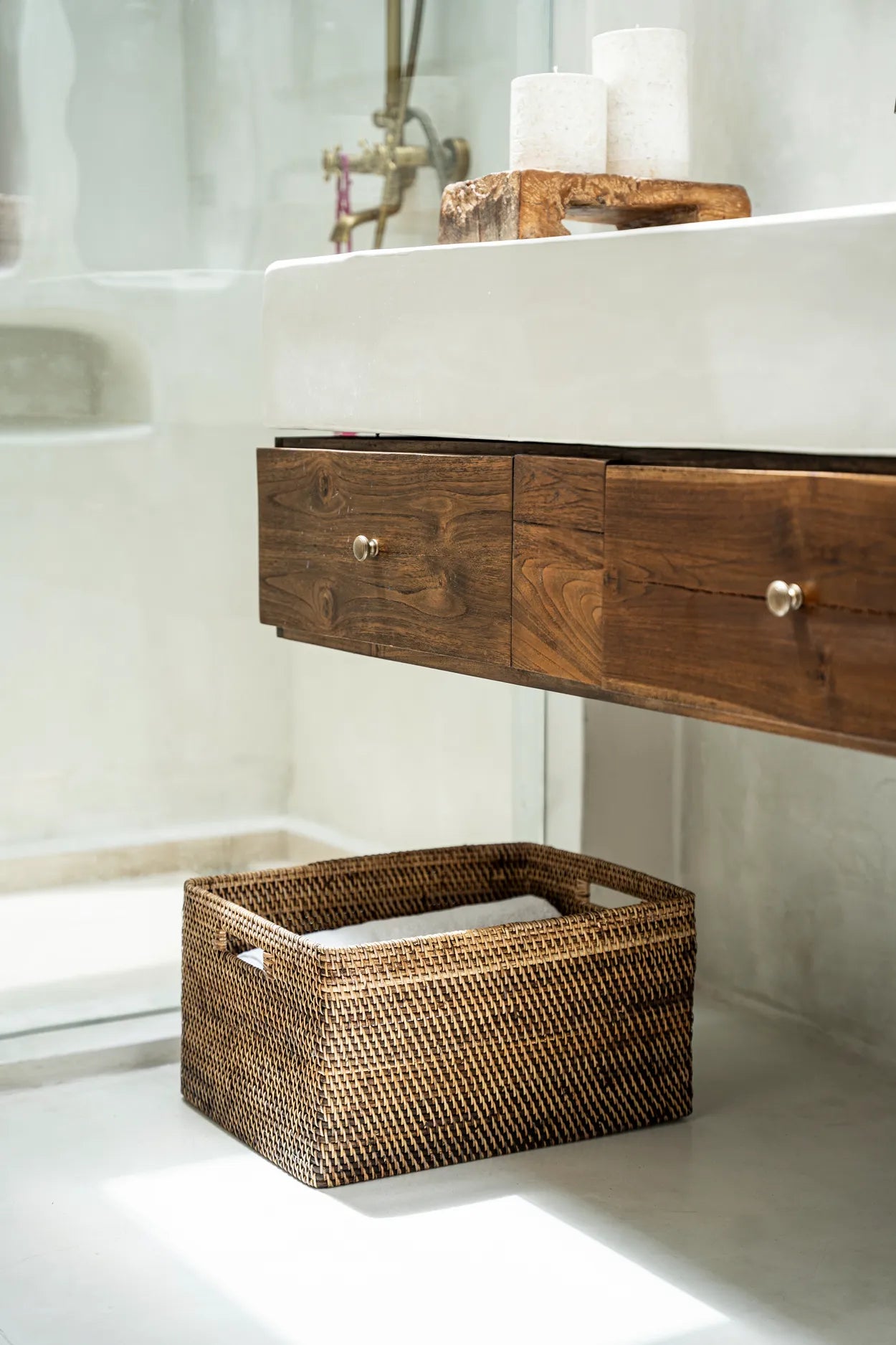The Colonial Magazine Basket - Natural Brown - XL in rattan — handmade luxury storage basket curated by Laiyahome — view 2