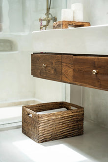 The Colonial Magazine Basket - Natural Brown - XL in rattan — handmade luxury storage basket curated by Laiyahome — view 2