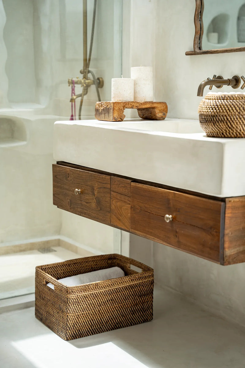 The Colonial Magazine Basket - Natural Brown - L in rattan — handmade luxury storage basket curated by Laiyahome — view 2