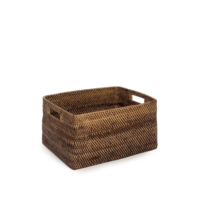 The Colonial Magazine Basket - Natural Brown - M in rattan — handmade luxury storage basket curated by Laiyahome