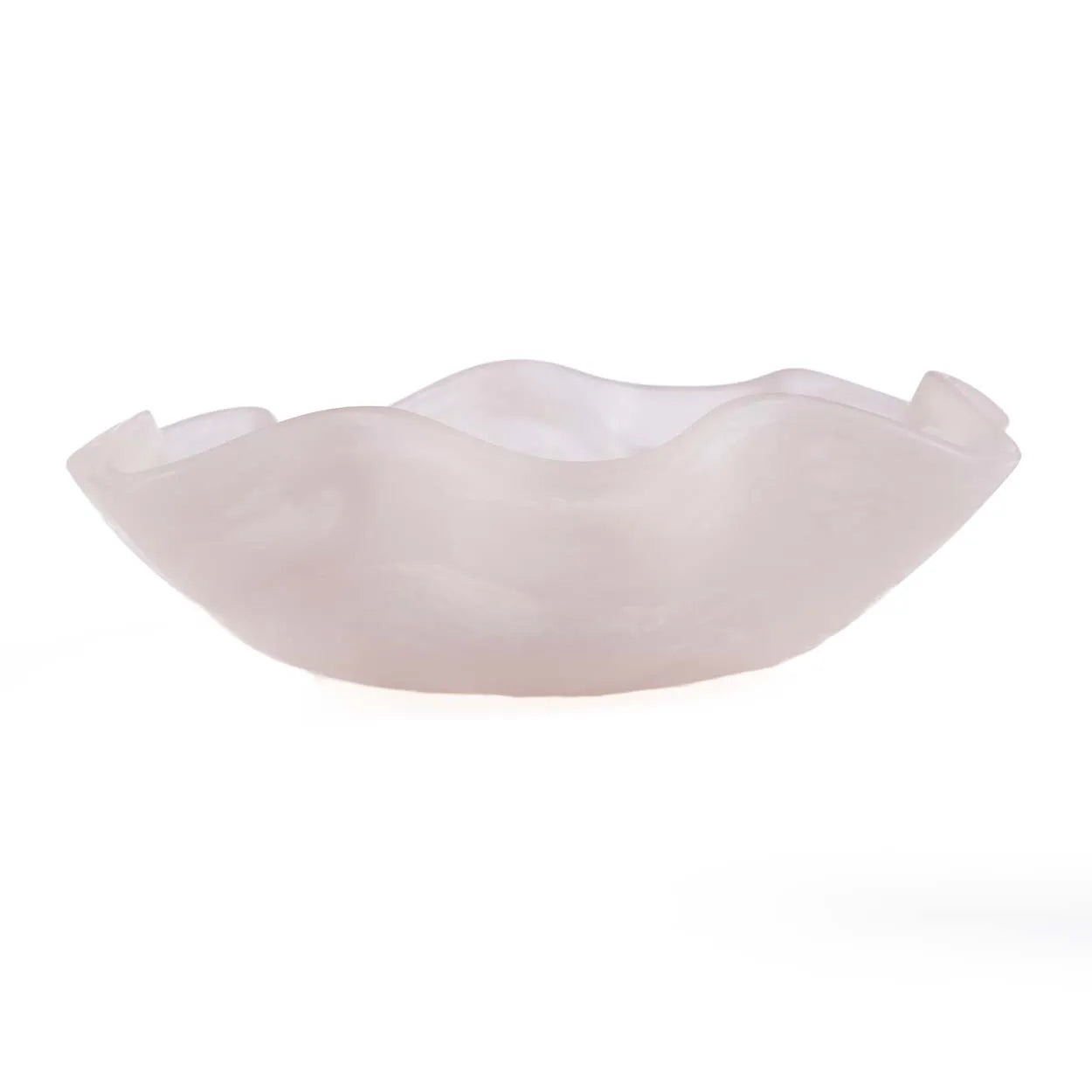 The Resin Organic Fruit Bowl - Pink White in polyresin — handmade luxury bowl curated by Laiyahome — view 3