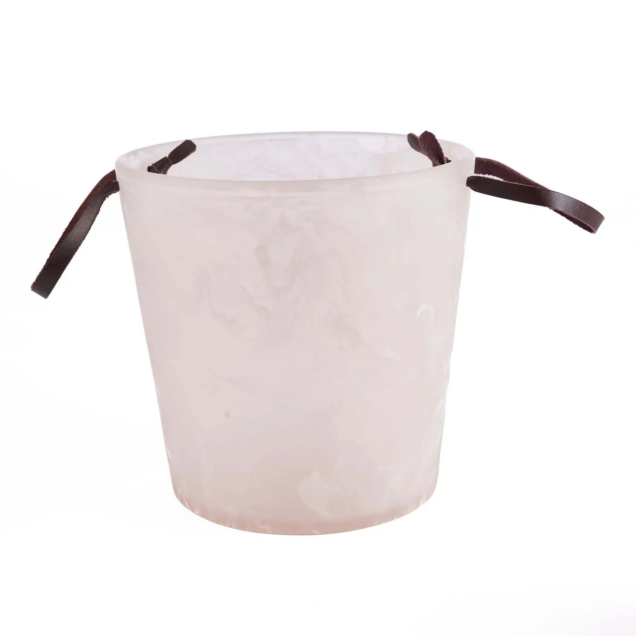The Resin Ice Bucket - Pink White in polyresin — handmade luxury ice bucket curated by Laiyahome — view 4