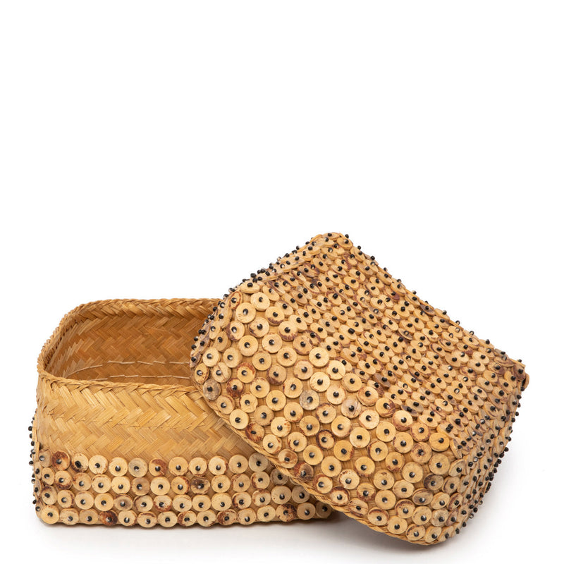 The Coconut Shell Basket - Natural - M in bamboo — handmade luxury storage basket curated by Laiyahome — view 2