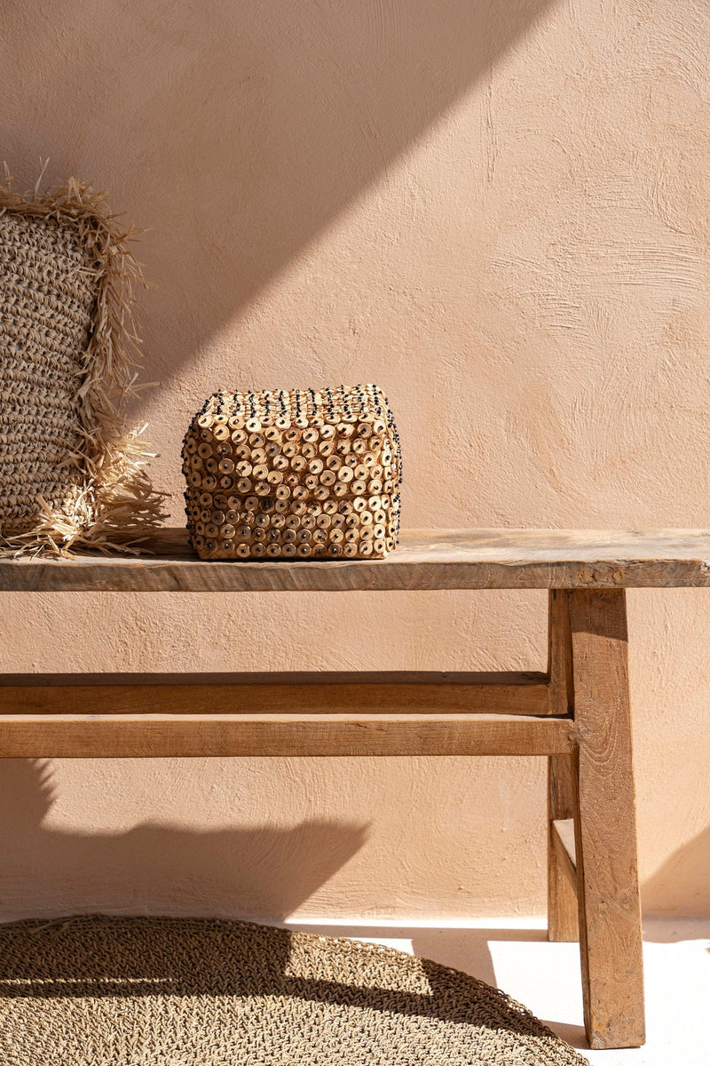 The Coconut Shell Basket - Natural - L in bamboo — handmade luxury storage basket curated by Laiyahome — view 2