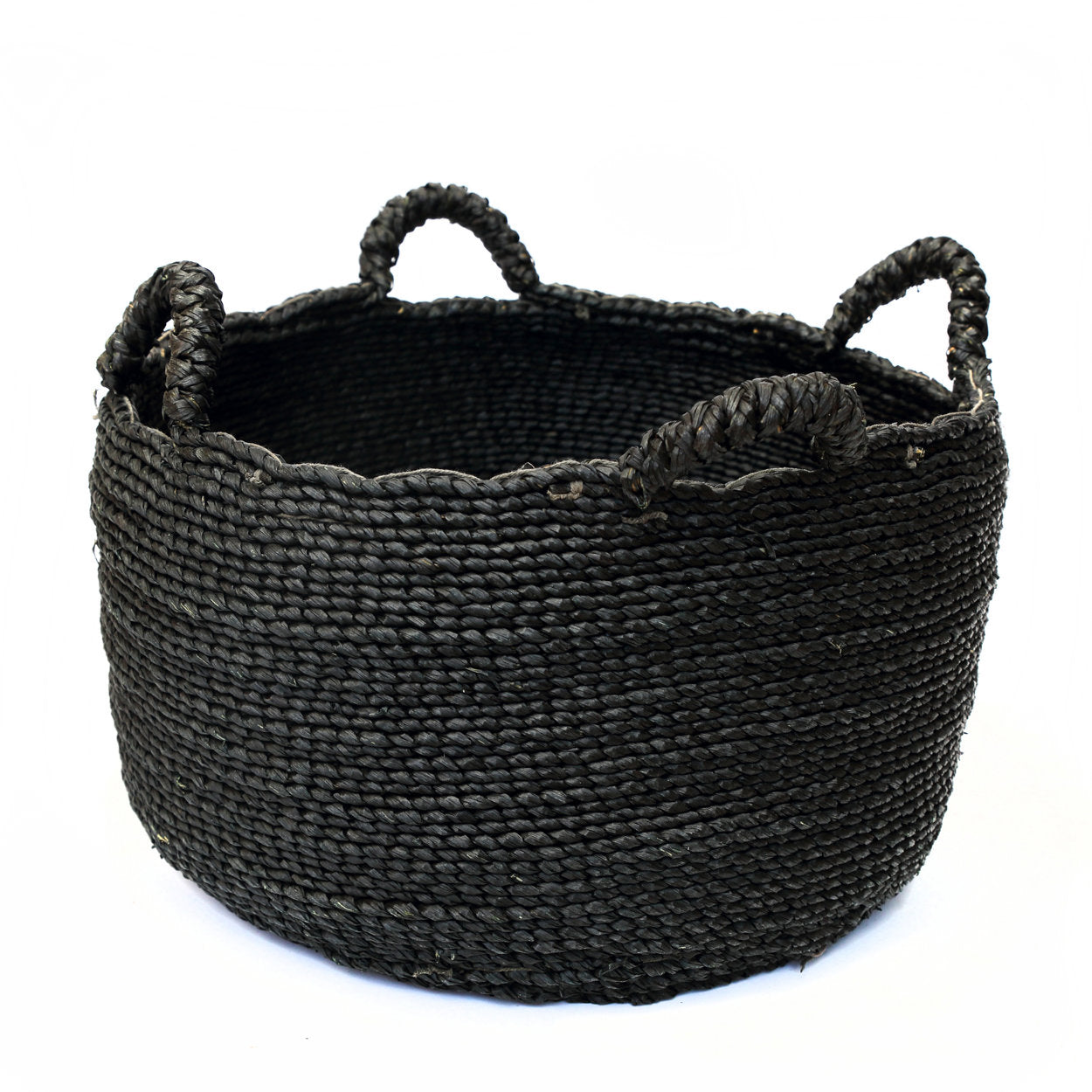 The four hands sneakers - Black - L in seagrass — handmade luxury storage basket curated by Laiyahome — view 3
