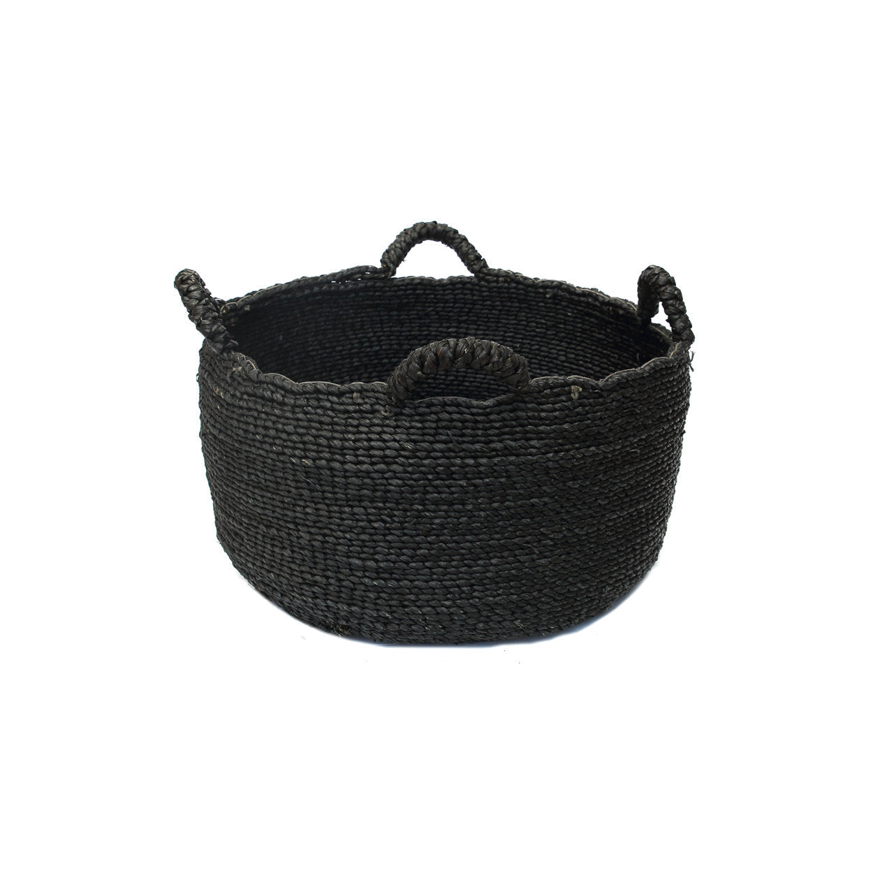 Les Quatre Mains Baskets - Black - S in seagrass — handmade luxury storage basket curated by Laiyahome — view 3