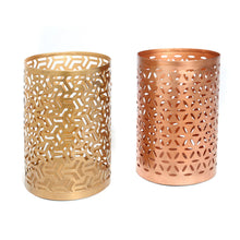 The Hollow Zigzag - Gold - M – brass candle holder in gold – product view 2