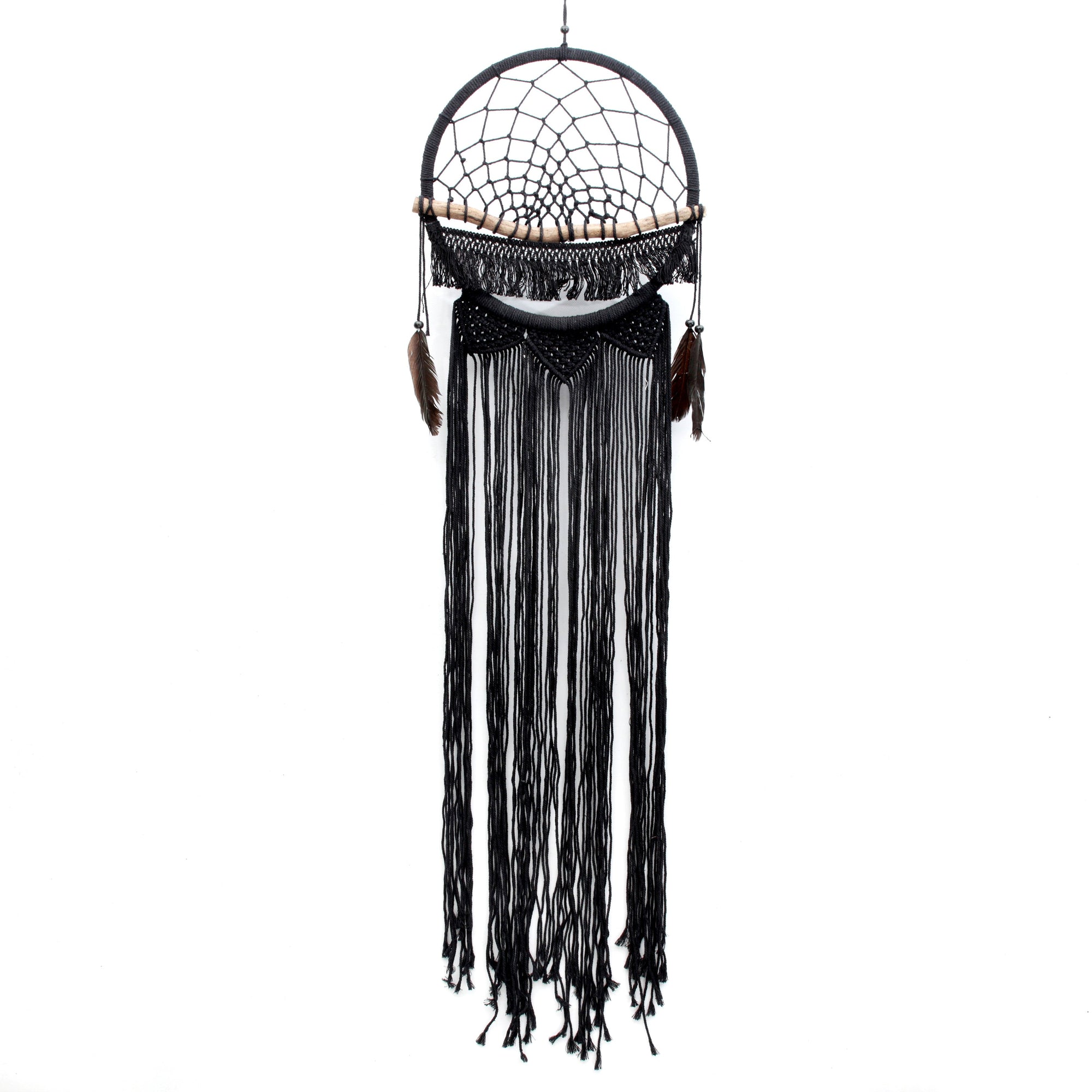 O Sonhador de Madeira Macramé - Preto