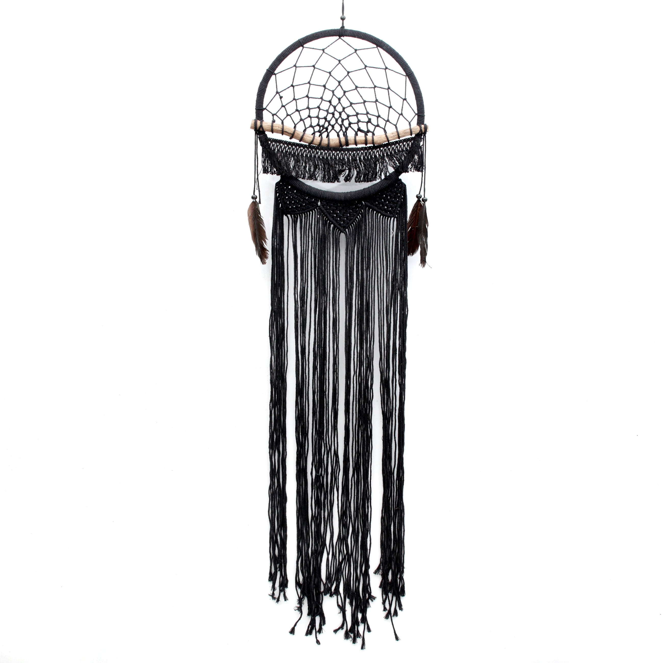 O Sonhador de Madeira Macramé - Preto