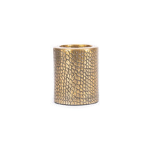 The Croco Candle Holder - Brass - L – aluminium candle holder – product view 1