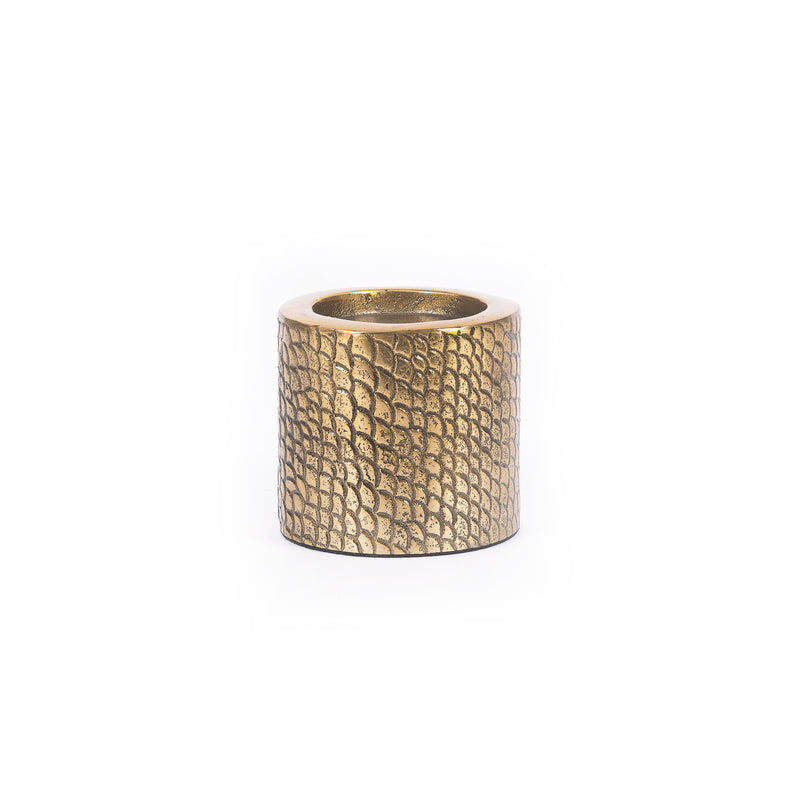 The Croco Candle Holder - Brass - M
