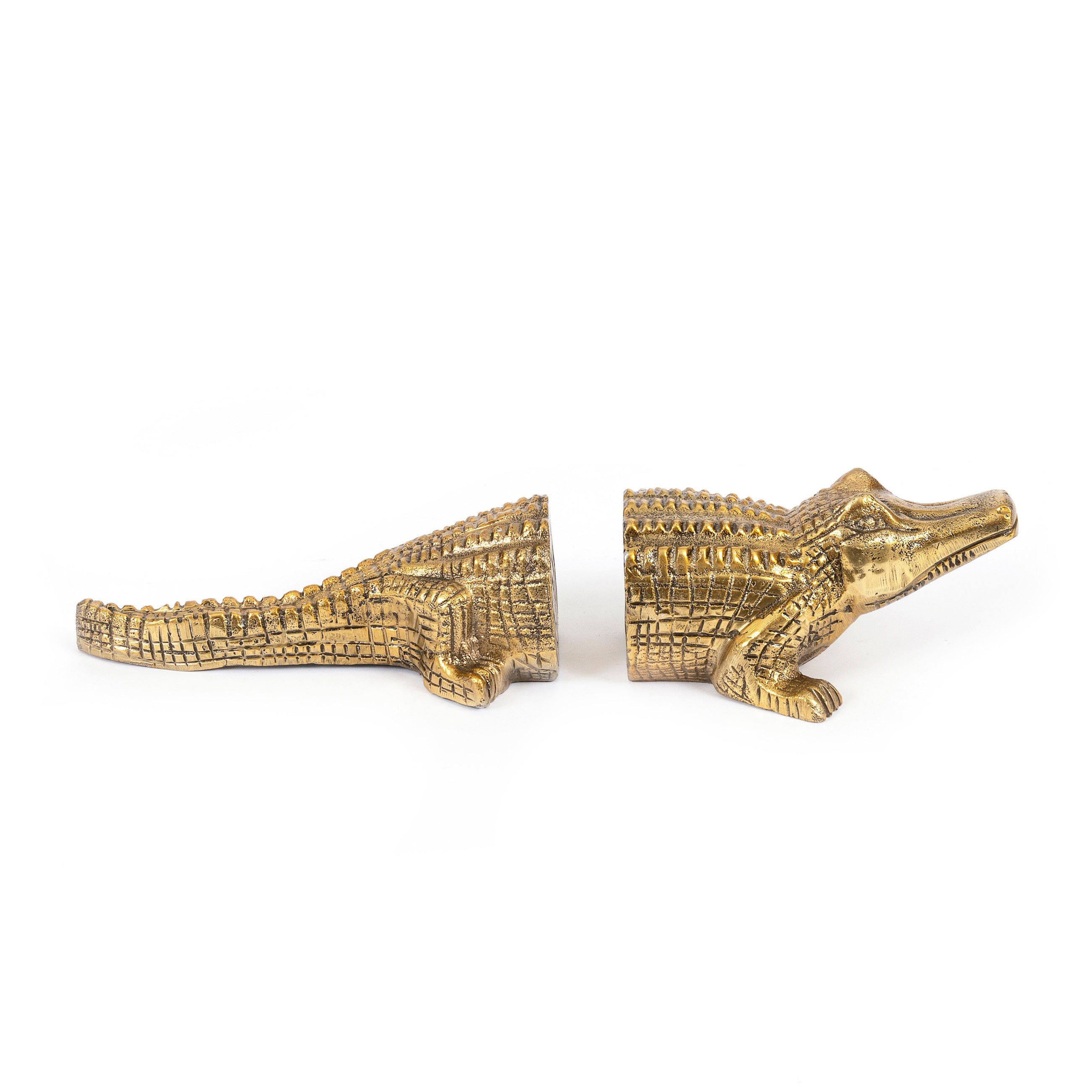 Suporte para livros em forma de crocodilo - Latão