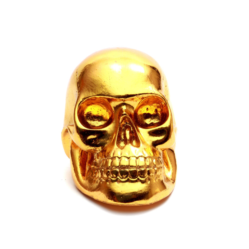 The Resin Skull Head Gold S in polyresin — handmade luxury statue curated by Laiyahome