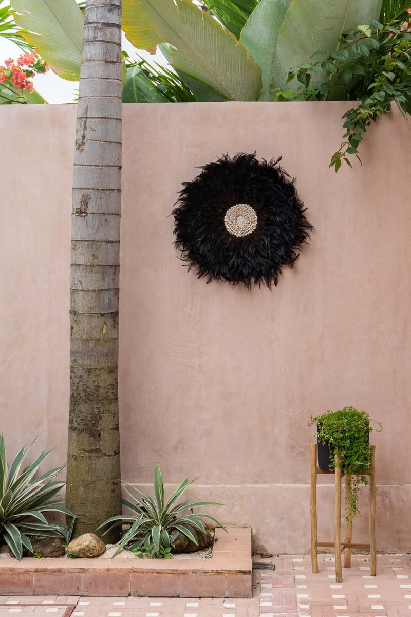 The Coastal Juju - Black - L in feather — handmade luxury wall decoration curated by Laiyahome — view 2