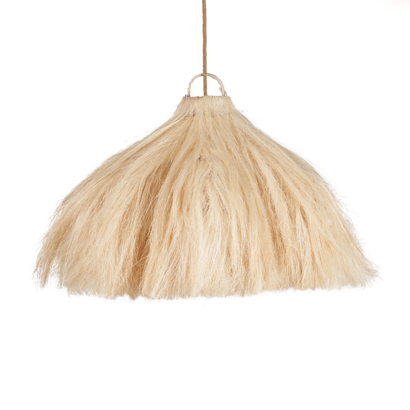 The Rami Pendant - Natural - M in hemp — handmade luxury pendant lamp curated by Laiyahome