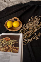 The Linen Tablecloth - Black - 150x250 – linen tablecloth in black – product view 2