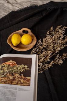 The Linen Tablecloth - Black - 150x250 – linen tablecloth in black – product view 2