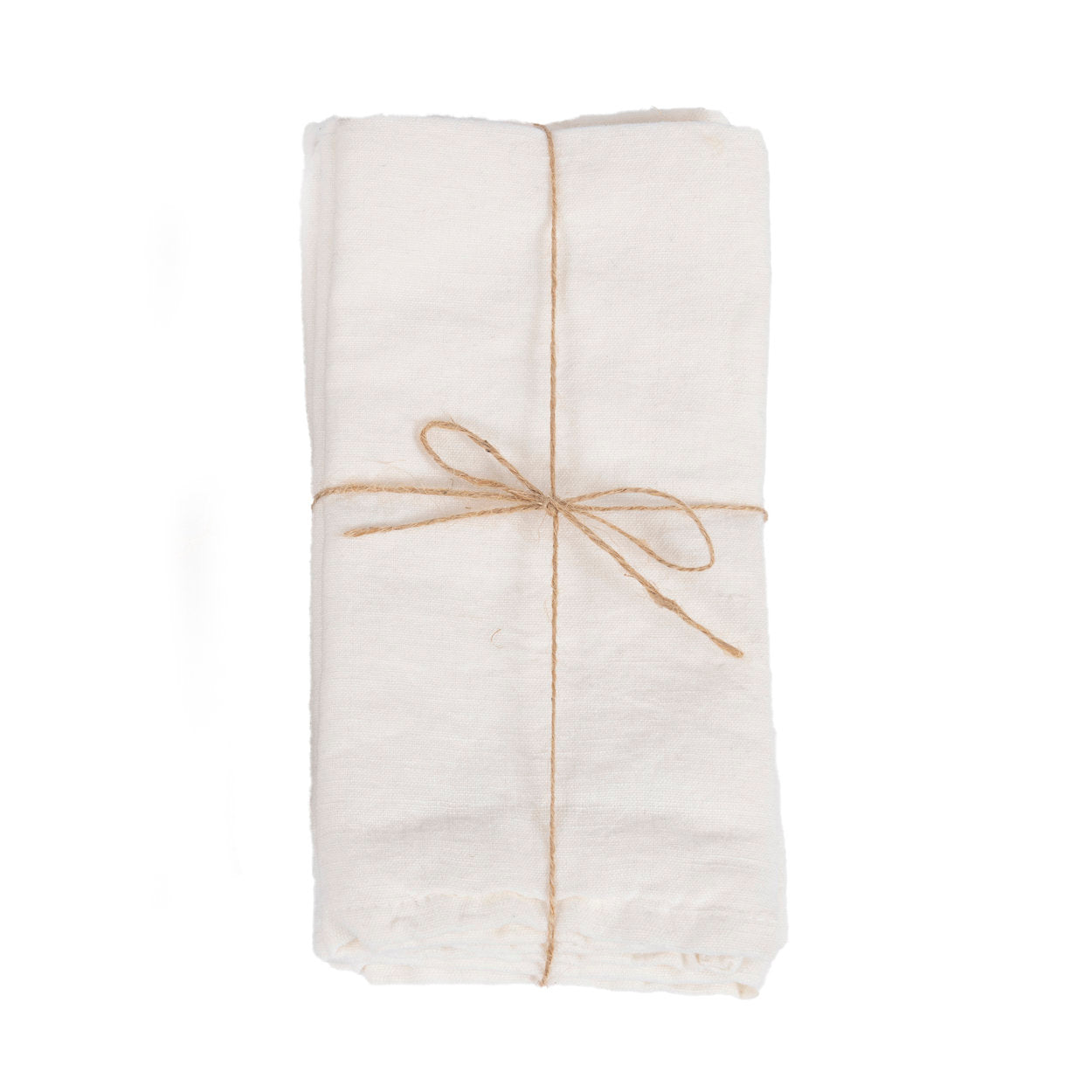 Serviettes de table en lin blanc - Lot de 4