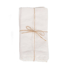 Serviettes de table en lin blanc - Lot de 4