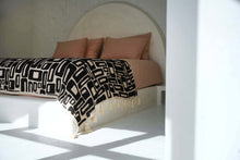 Manta de cama asteca - Preto natural