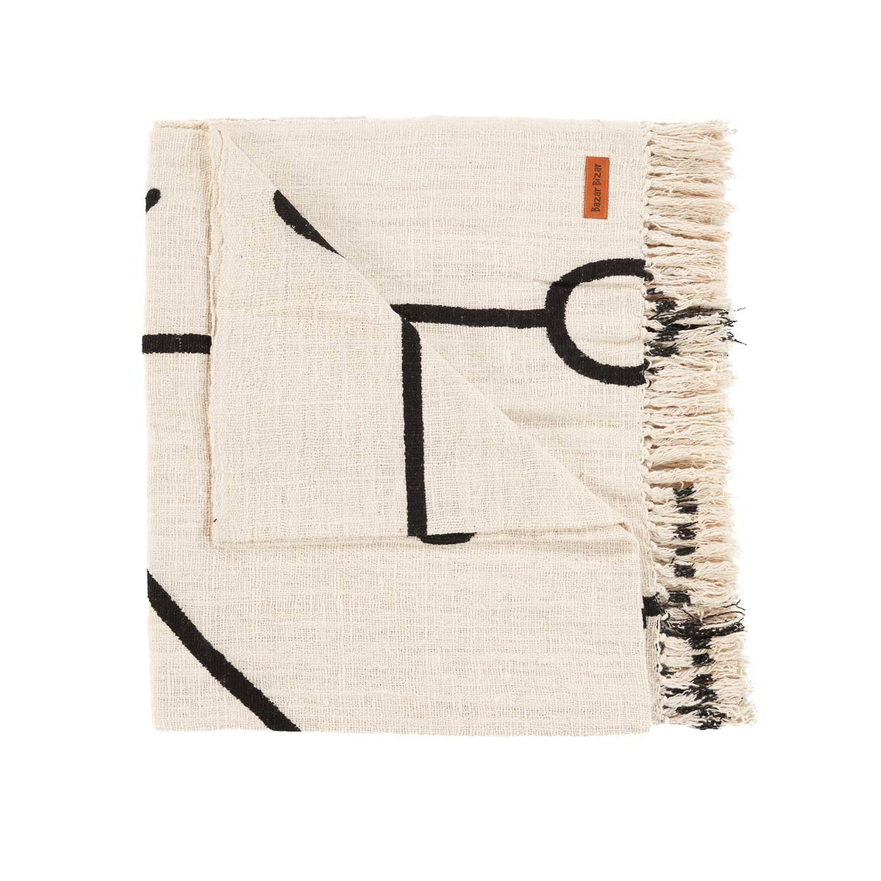 Manta de cama com estampado de olho grego - Preto natural