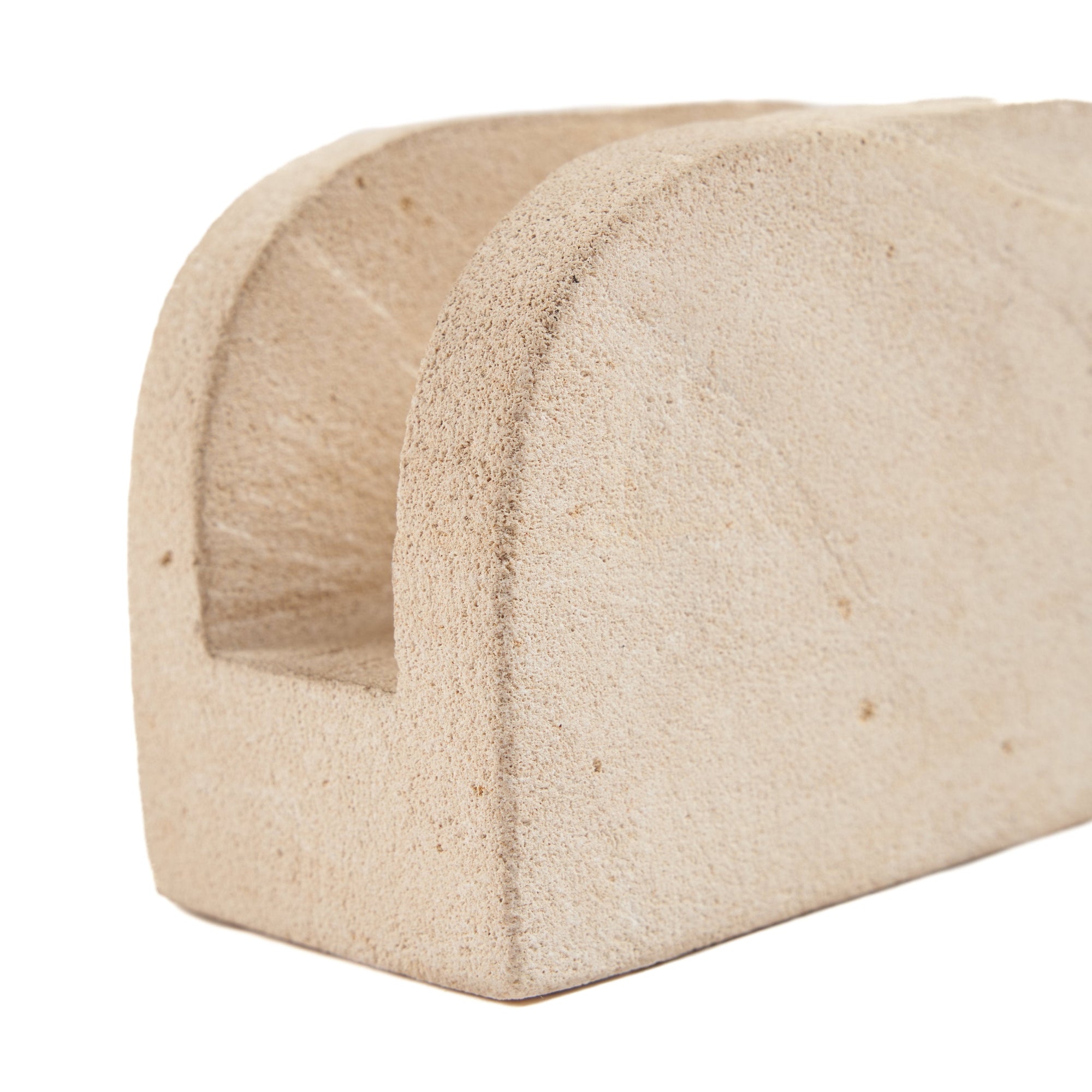 The Stone Tissue Holder in stone — handmade luxury napkin holder curated by Laiyahome — view 2