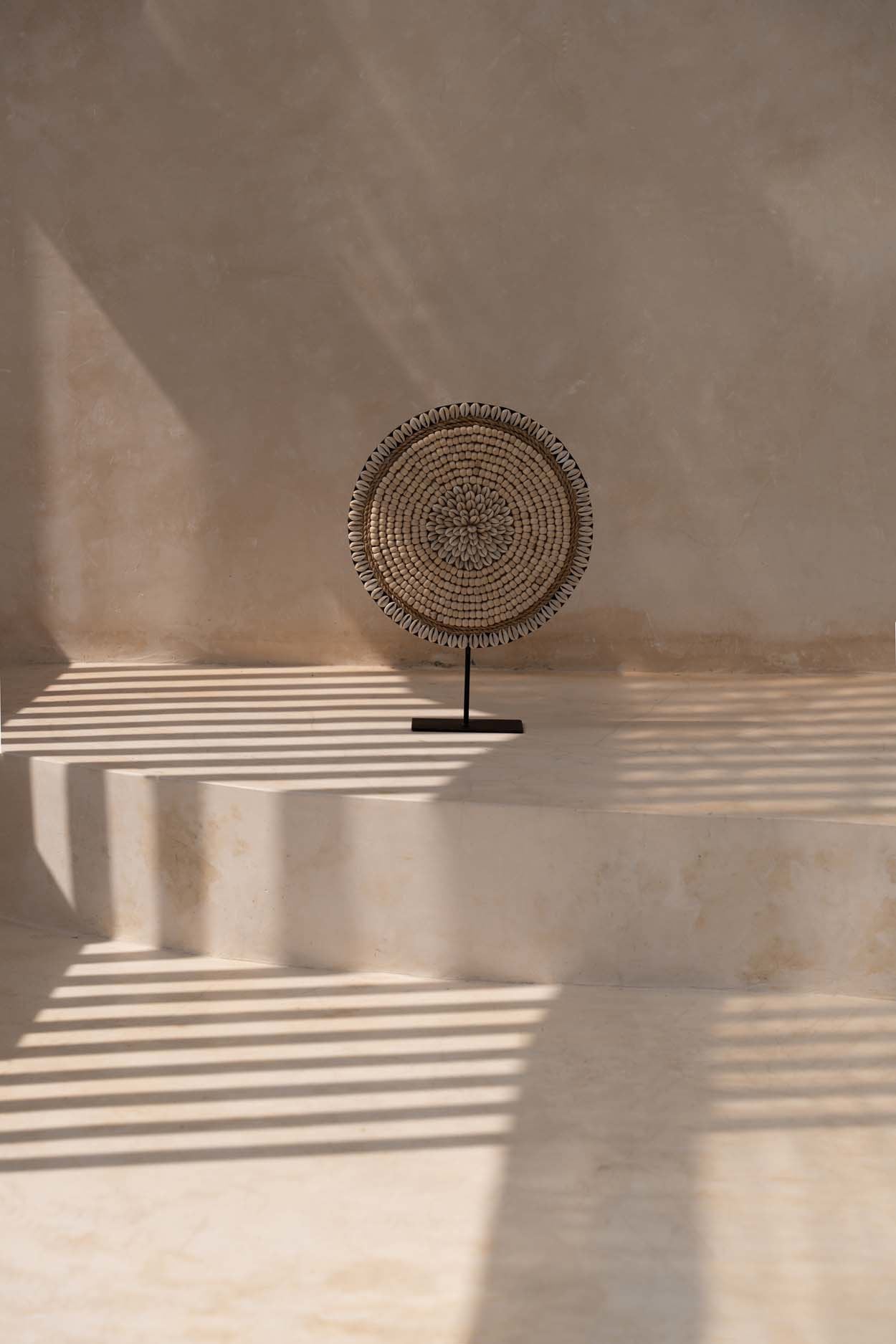 The Shell Martinique on Stand - Natural White in shell — handmade luxury standing decoration curated by Laiyahome — view 2
