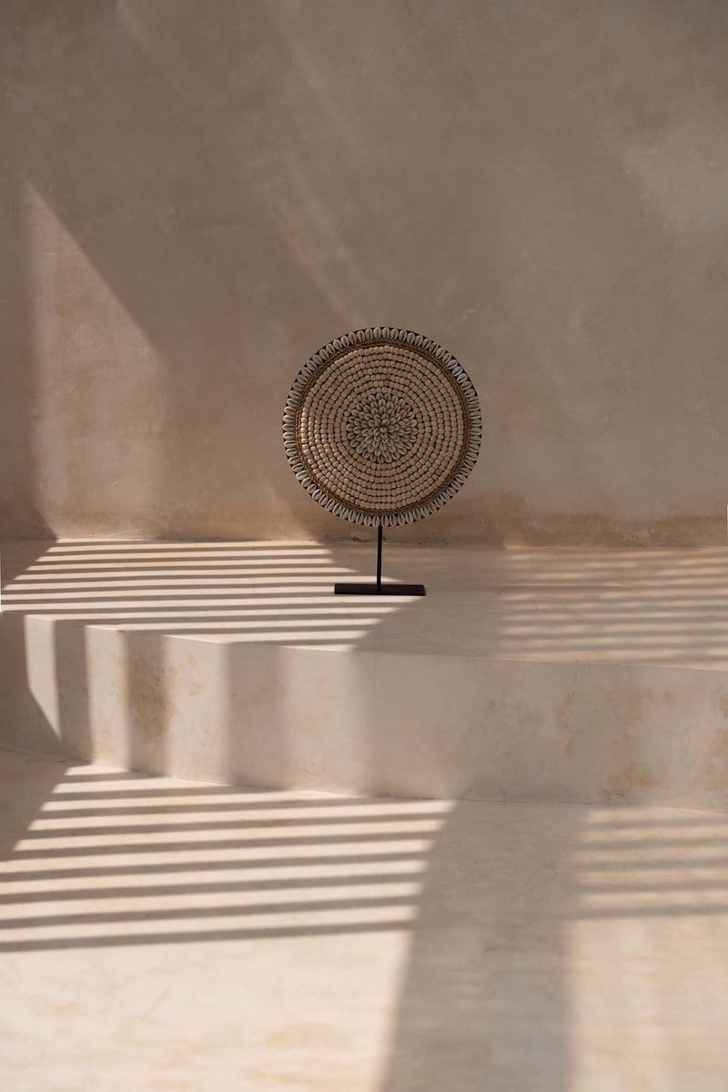 The Shell Martinique on Stand - Natural White in shell — handmade luxury standing decoration curated by Laiyahome — view 2