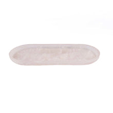Prato oval em resina - rosa e branco