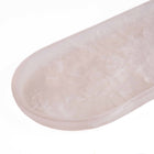 Prato oval em resina - rosa e branco