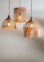 Pendentif pompon en abaca - Naturel - S