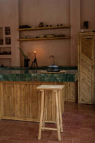 The Island Bar Stool - Natural in wood — handmade luxury bar stool curated by Laiyahome — view 2
