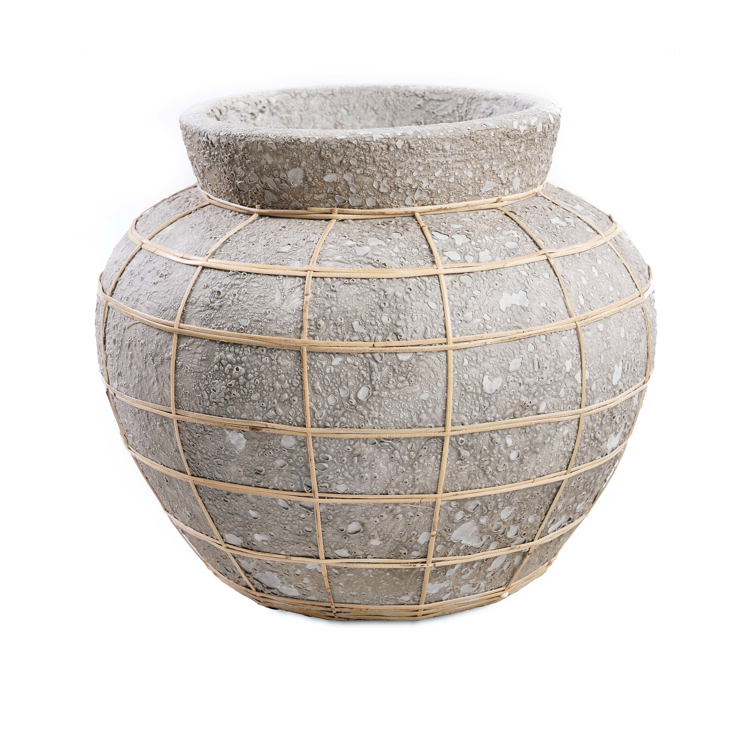 Vase Ventre-Beignets - Béton Naturel - L