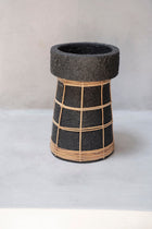 The Serene Candle Holder - Black Natural - L in terracotta — handmade luxury tea light holder curated by Laiyahome — view 2