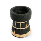 The Serene Candle Holder - Black Natural - M in terracotta — handmade luxury tea light holder curated by Laiyahome